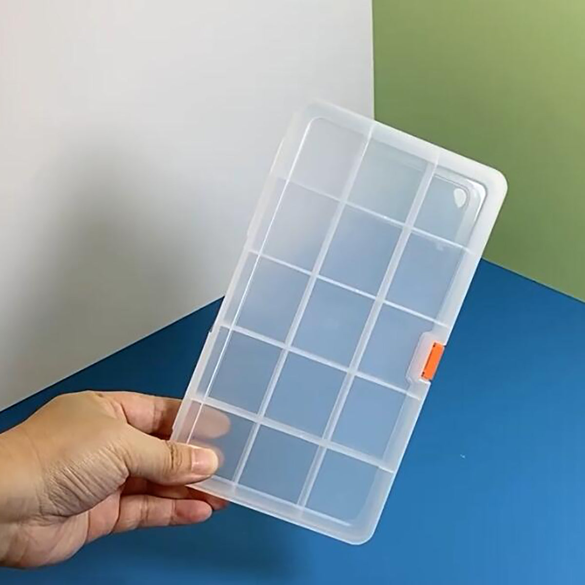 2 Pack Clear Plastic Divided Storage Case (15 Girds)