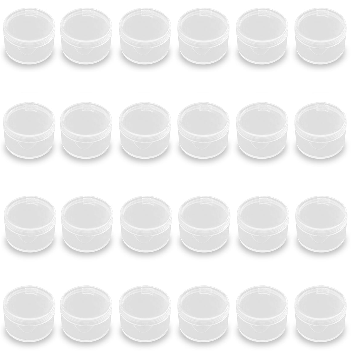 24 Pack Small Round Plastic Containers (0.55 x 0.35 Inch) -0.034 oz