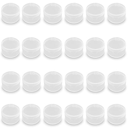 24 Pack Small Round Plastic Containers (0.55 x 0.35 Inch) -0.034 oz