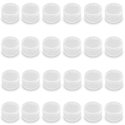 24 Pack Small Round Plastic Containers (0.55 x 0.35 Inch) -0.034 oz