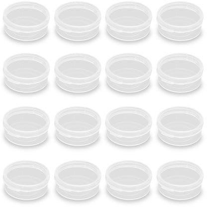 0.034 oz Mini Clear Plastic Round Storage Jars (24 Pack)