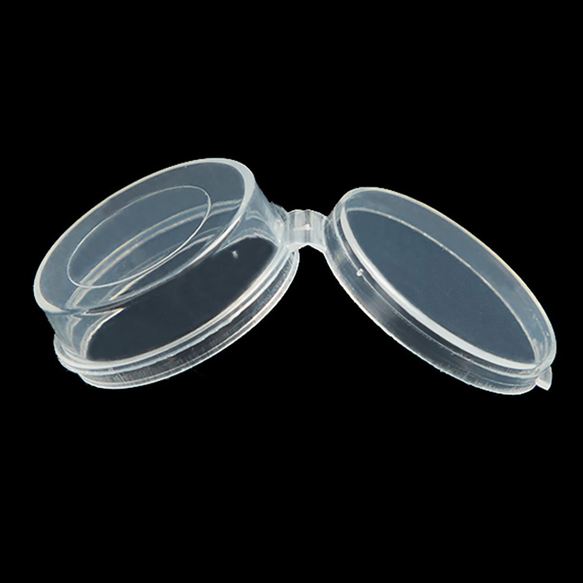 0.034 oz Mini Clear Plastic Round Storage Jars (24 Pack)
