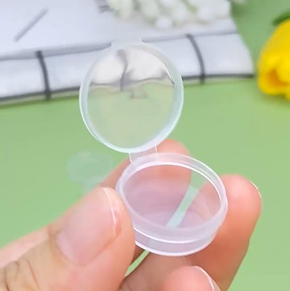 0.034 oz Mini Clear Plastic Round Storage Jars (24 Pack)