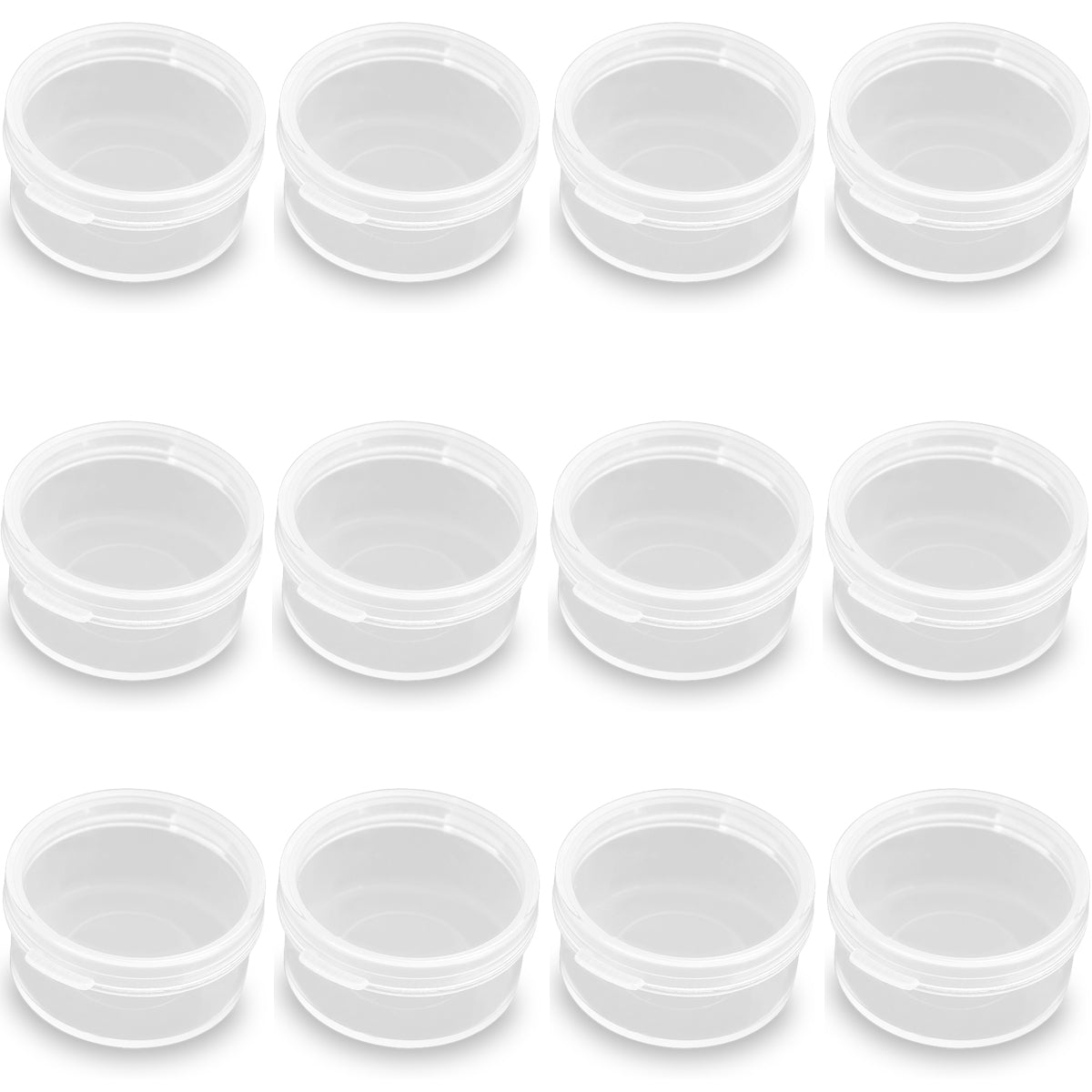 24 Pack 0.17 oz Round Plastic Containers-(D1.06 x H0.55 inch)