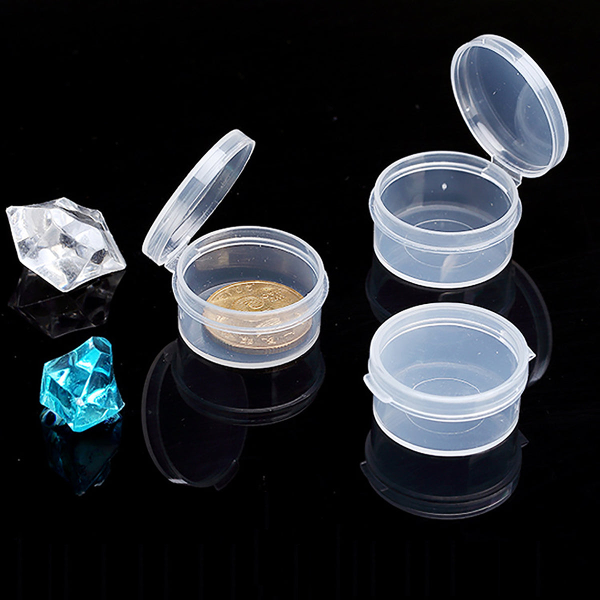 24 Pack 0.17 oz Round Plastic Containers-(D1.06 x H0.55 inch)