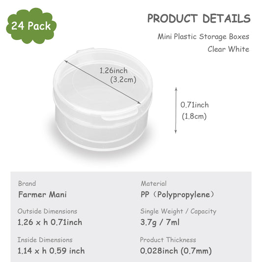24 PACK Small Transparent Plastic Bead Organizers-0.24 oz