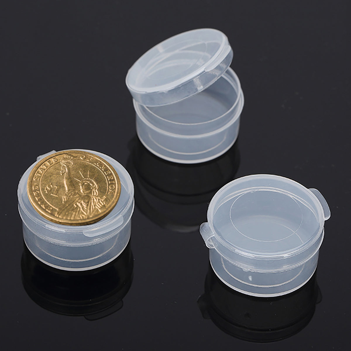 24 PACK Small Transparent Plastic Bead Organizers-0.24 oz