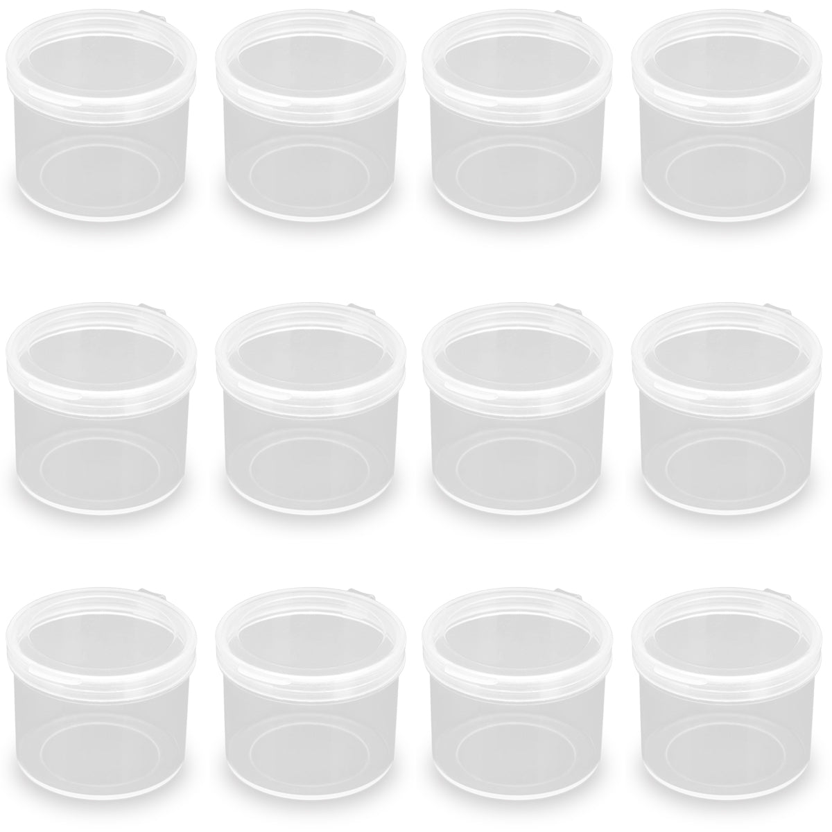 24 PCS Clear Round Plastic Organizer Box (1.42 x 1.18 inch)-0.67 oz