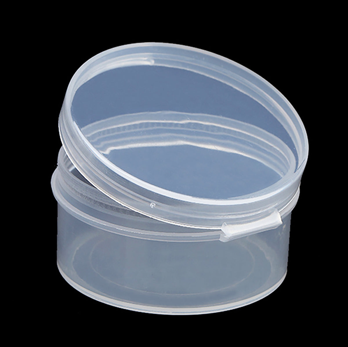 24 Pack Clear Plastic Round Storage Jars (0.67 oz)-D1.65 x H0.87 Inch