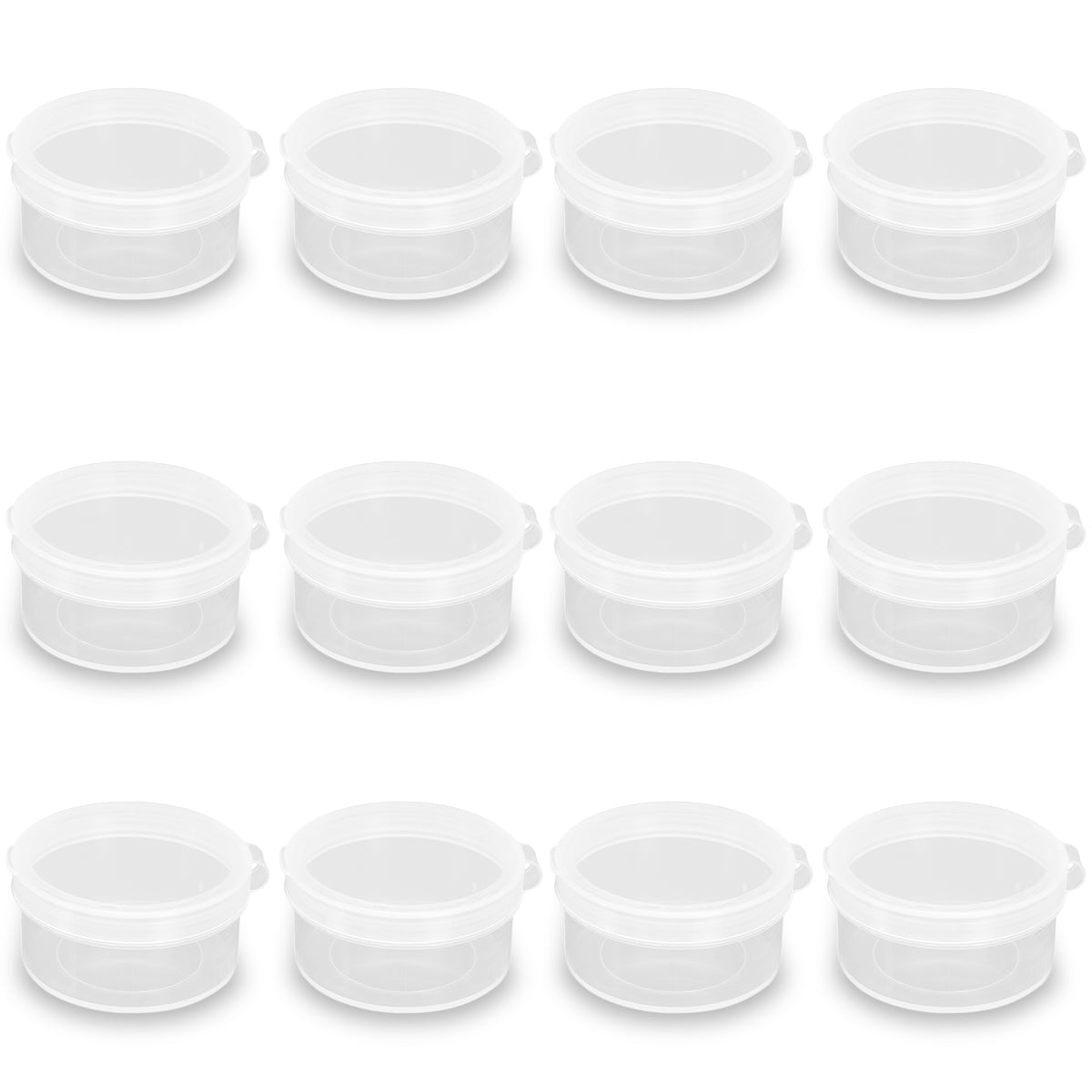24 PCS 0.95 oz Transparent Round Beads Storage Containers Box (D1.89 x H0.98 Inch)