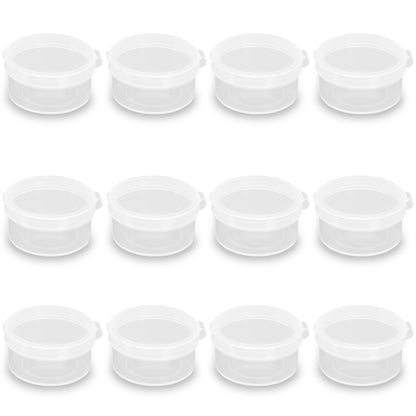 24 PCS 0.95 oz Transparent Round Beads Storage Containers Box (D1.89 x H0.98 Inch)