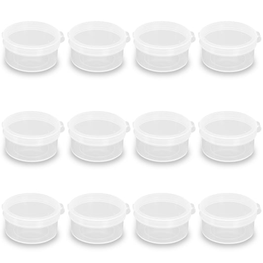 24 PCS 0.95 oz Transparent Round Beads Storage Containers Box (D1.89 x H0.98 Inch)