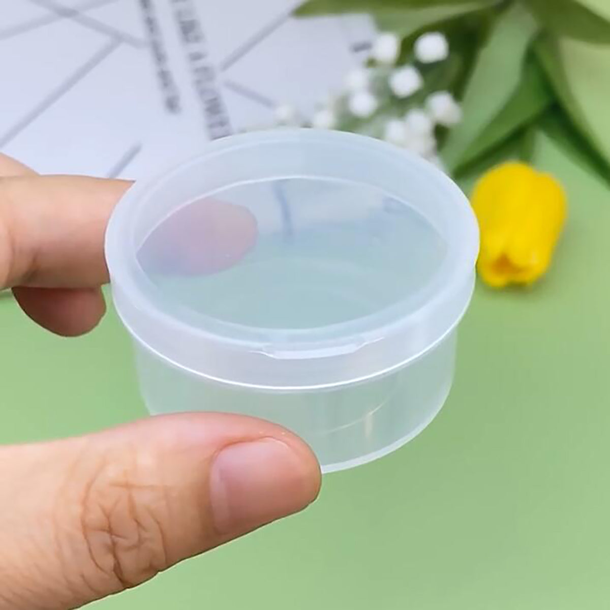 24 PCS 0.95 oz Transparent Round Beads Storage Containers Box (D1.89 x H0.98 Inch)