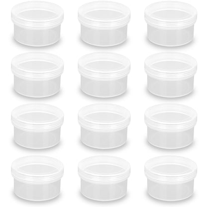 12 Pack 1.01 oz Round Plastic Containers