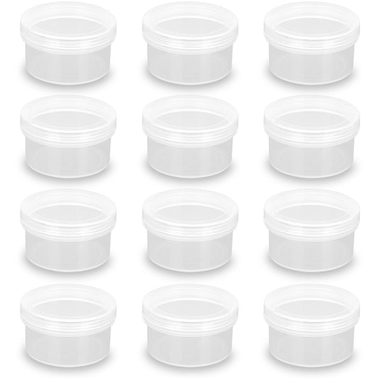 12 Pack 1.01 oz Round Plastic Containers