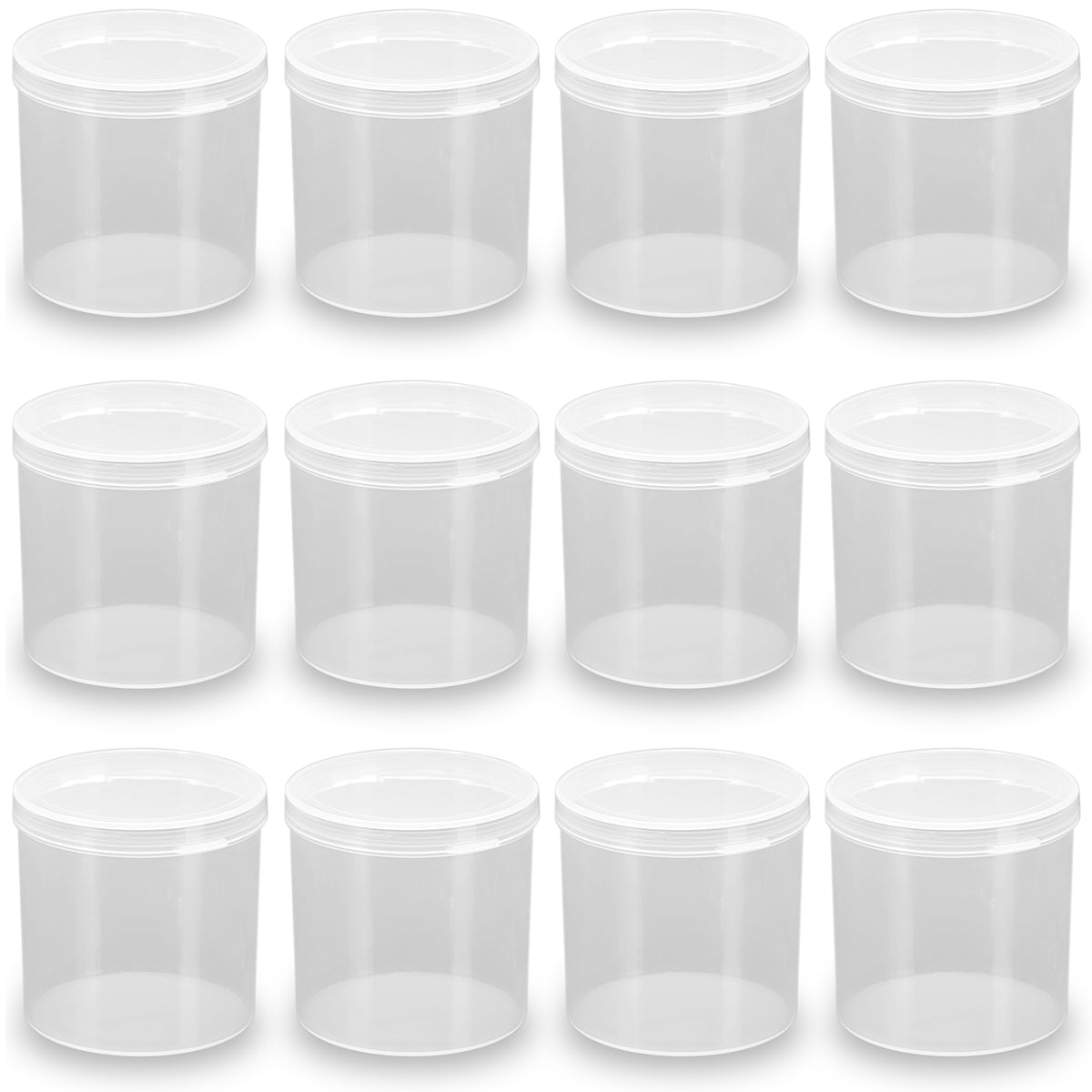 12 Pcs Clear Storage Box Round Organizer