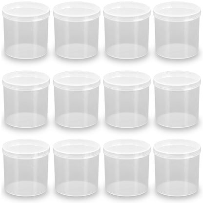 12 Pcs Clear Storage Box Round Organizer