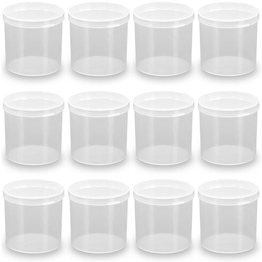 12 Pcs Clear Storage Box Round Organizer