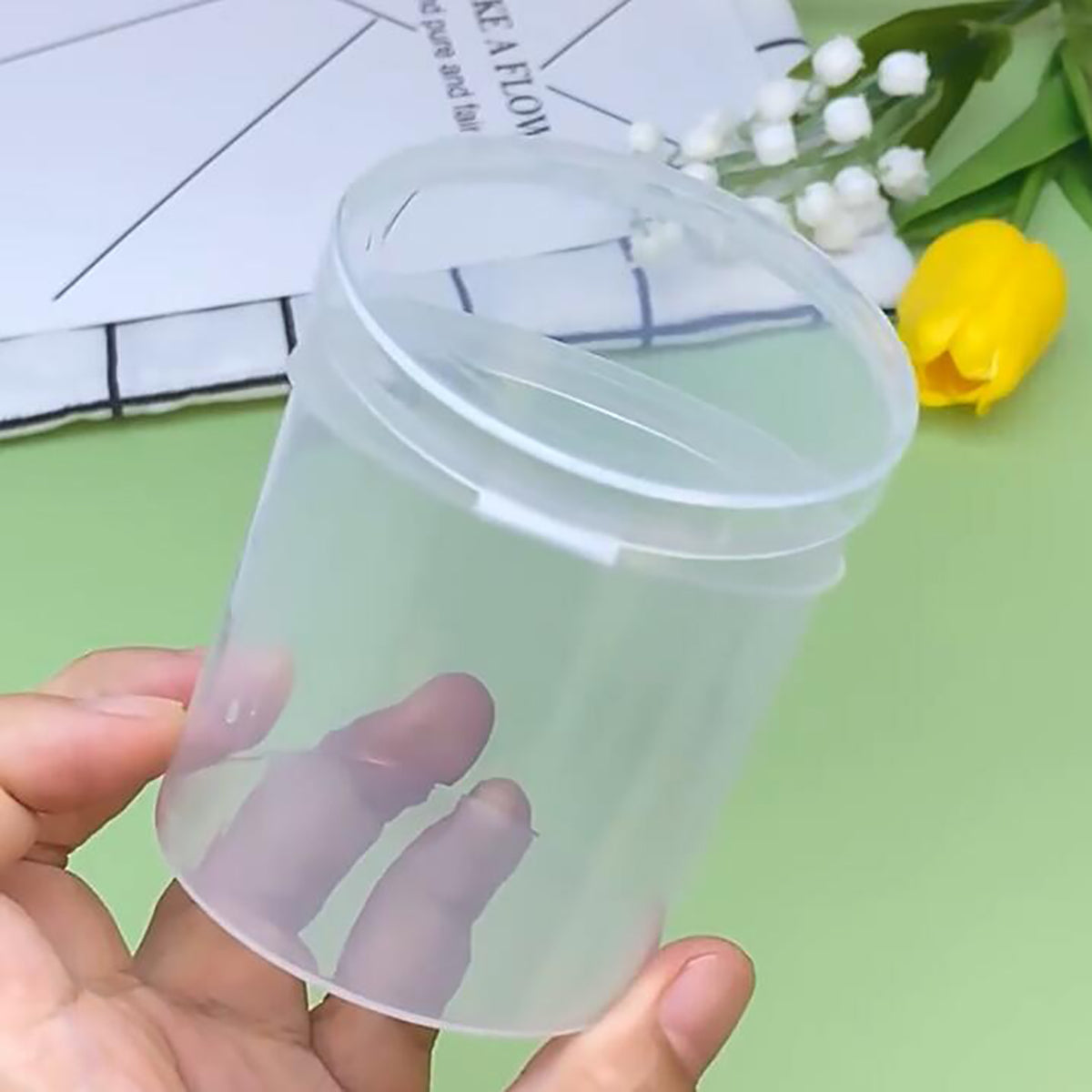 12 Pcs Clear Storage Box Round Organizer