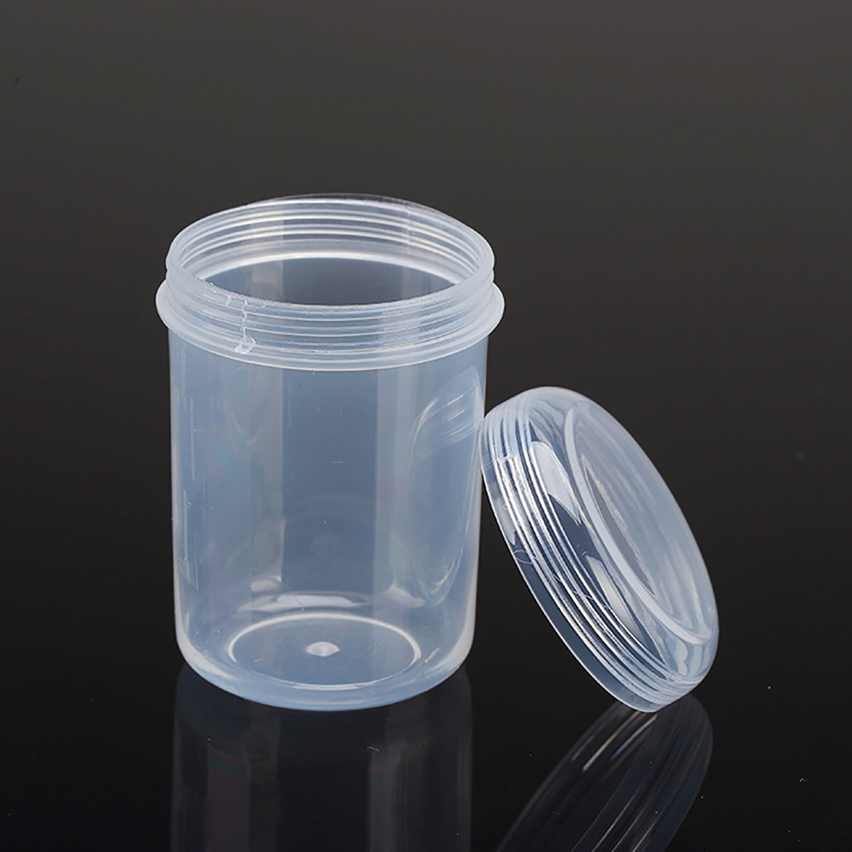 12 Pcs 50ml Clear Plastic Round Beads Storage Containers Box