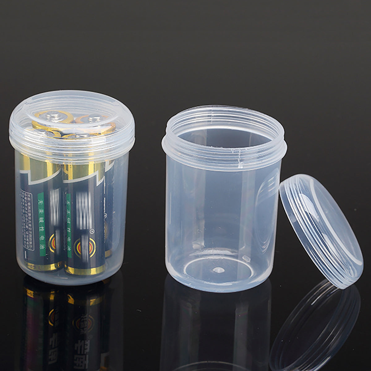 12 Pcs 50ml Clear Plastic Round Beads Storage Containers Box