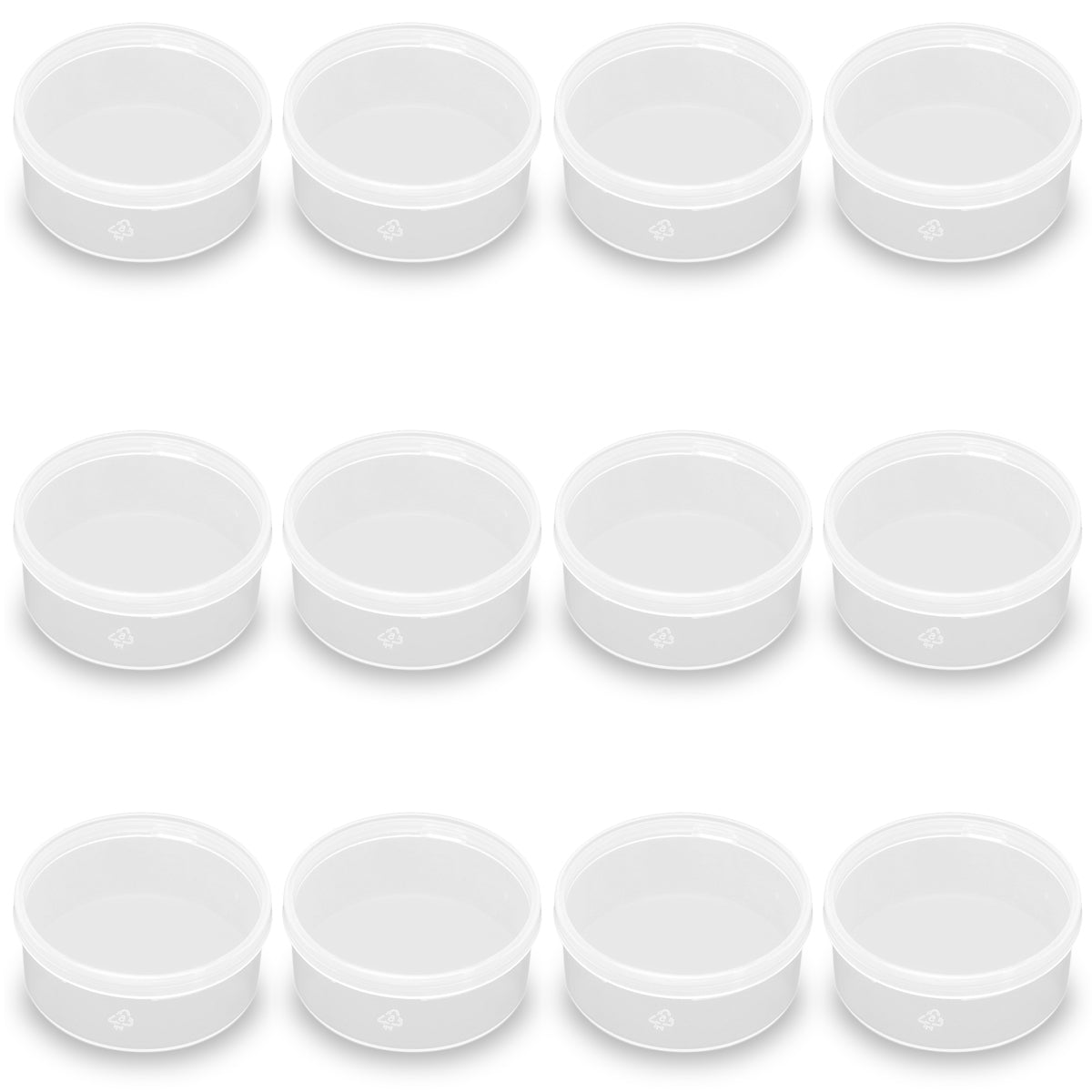 12 Pcs Clear Plastic Round Storage Jars, 1.7 oz D/2.32 x H/1.02 Inch