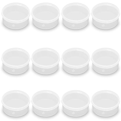 12 Pcs Clear Plastic Round Storage Jars, 1.7 oz D/2.32 x H/1.02 Inch