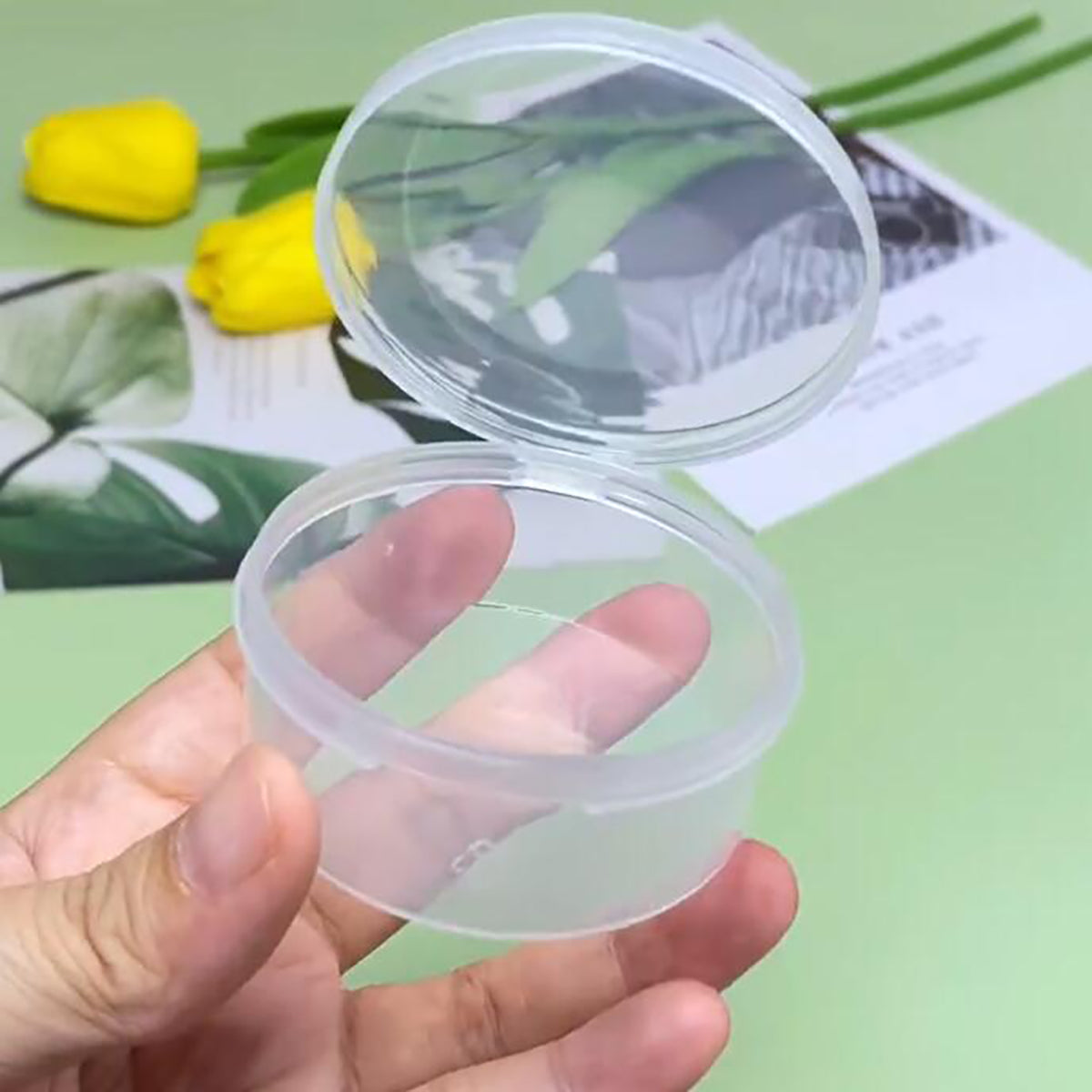 12 Pcs Clear Plastic Round Storage Jars, 1.7 oz D/2.32 x H/1.02 Inch