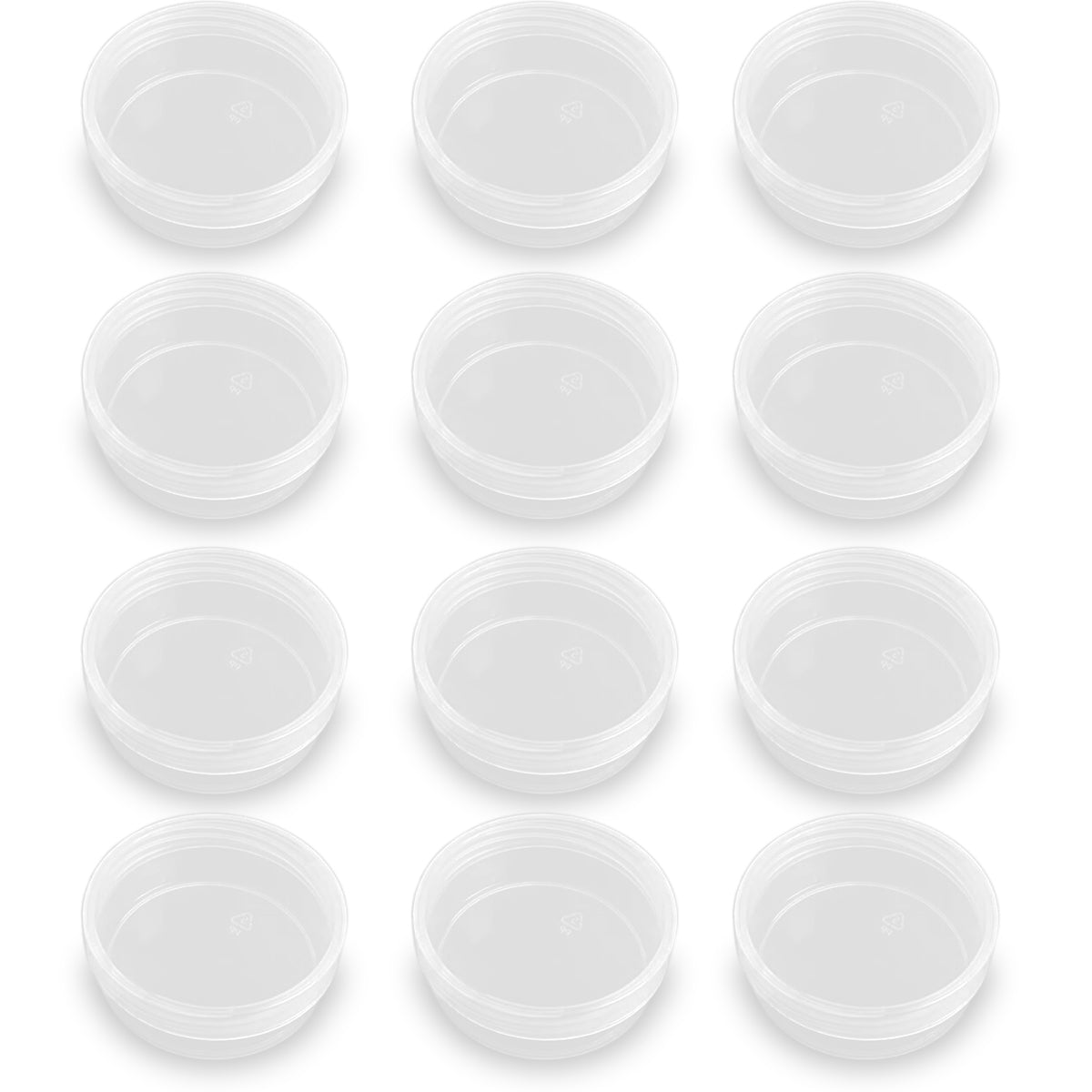 12 Pack 1.69 oz Clear Storage Box Round Organizer