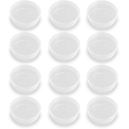 12 Pack 1.69 oz Clear Storage Box Round Organizer