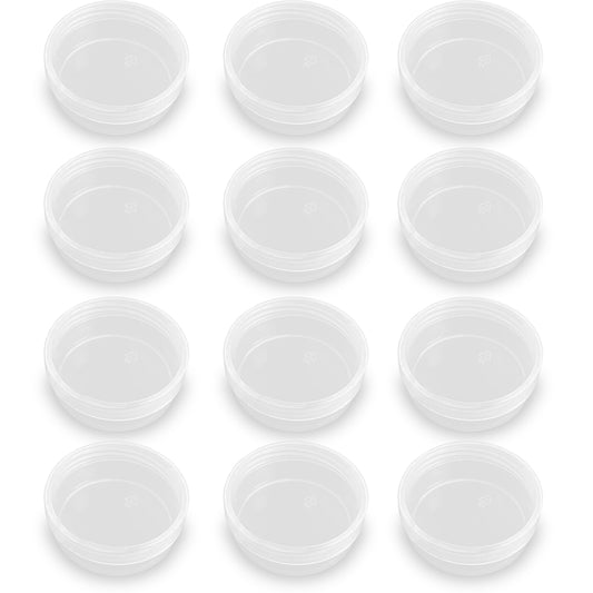12 Pack 1.69 oz Clear Storage Box Round Organizer