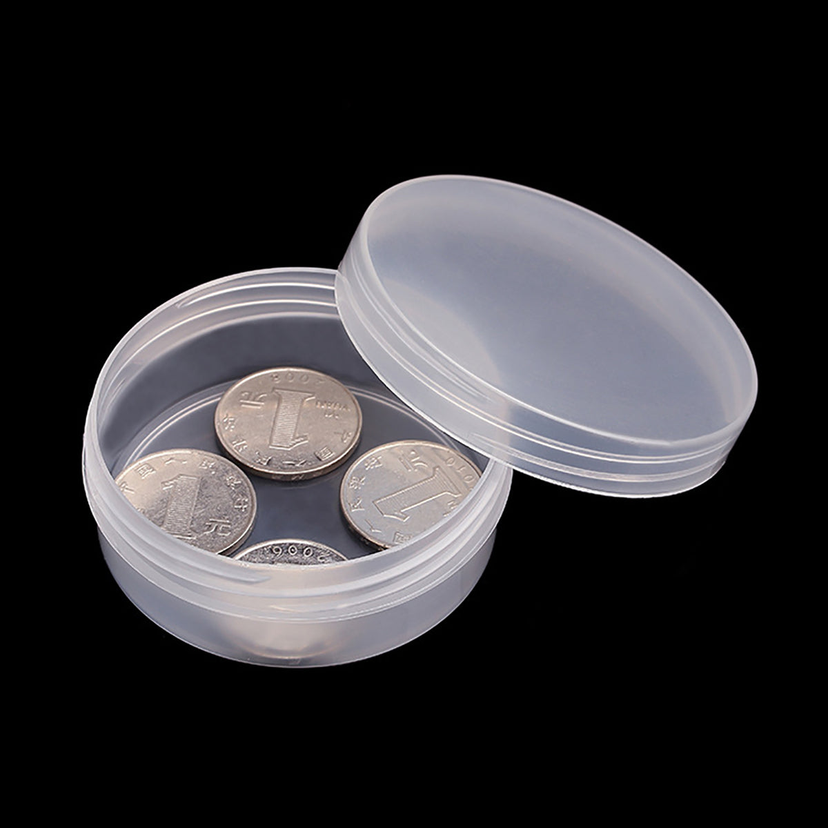 12 Pack 1.69 oz Clear Storage Box Round Organizer