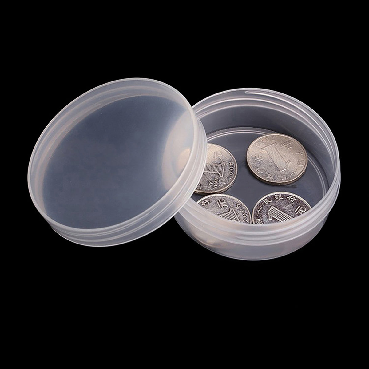 12 Pack 1.69 oz Clear Storage Box Round Organizer