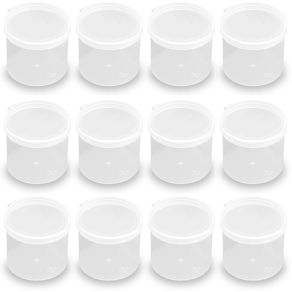 12 Pcs Clear Round Plastic Storage Containers Jar-3.72 oz