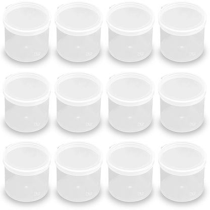12 Pcs Clear Round Plastic Storage Containers Jar-3.72 oz