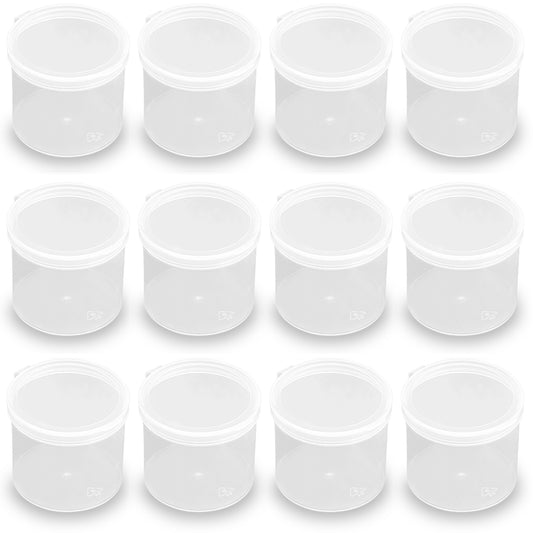 12 Pcs Clear Round Plastic Storage Containers Jar-3.72 oz
