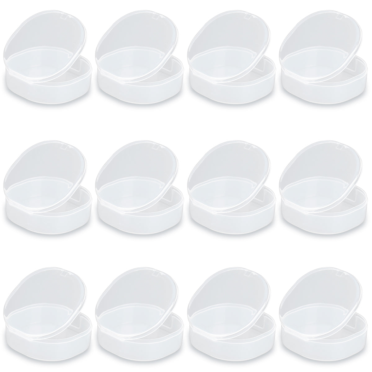 12 PACK 1.69 oz Empty Round Transparent Plastic Bead Jar (2.76 x H0.91 inch)