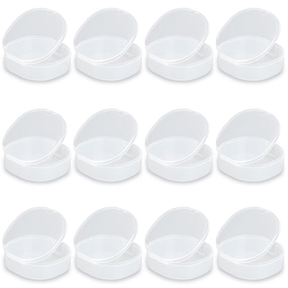 12 PACK 1.69 oz Empty Round Transparent Plastic Bead Jar (2.76 x H0.91 inch)