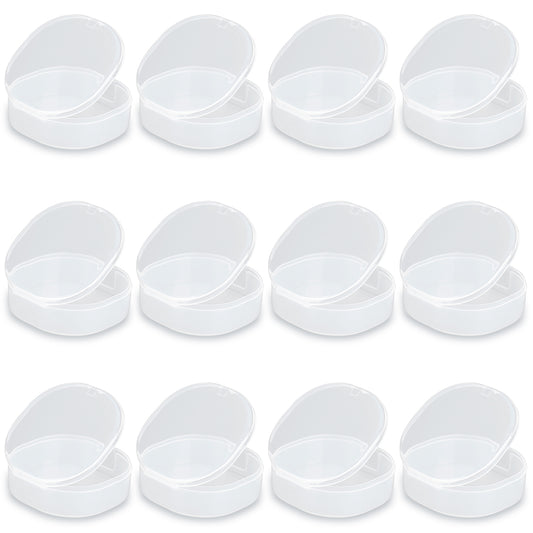 12 PACK 1.69 oz Empty Round Transparent Plastic Bead Jar (2.76 x H0.91 inch)