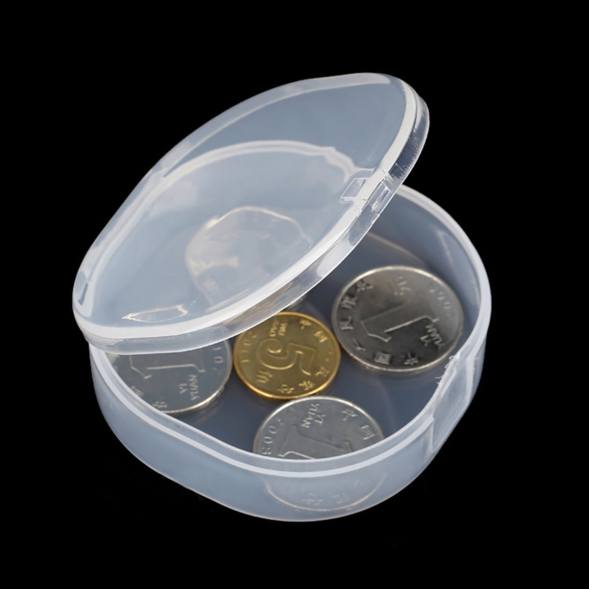 12 PACK 1.69 oz Empty Round Transparent Plastic Bead Jar (2.76 x H0.91 inch)