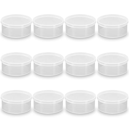 Clear Round Plastic Containers 2.7 oz - 12 PCS