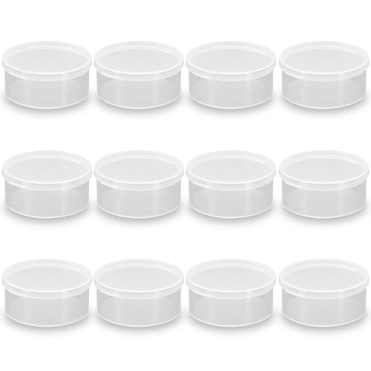 Clear Round Plastic Containers 2.7 oz - 12 PCS