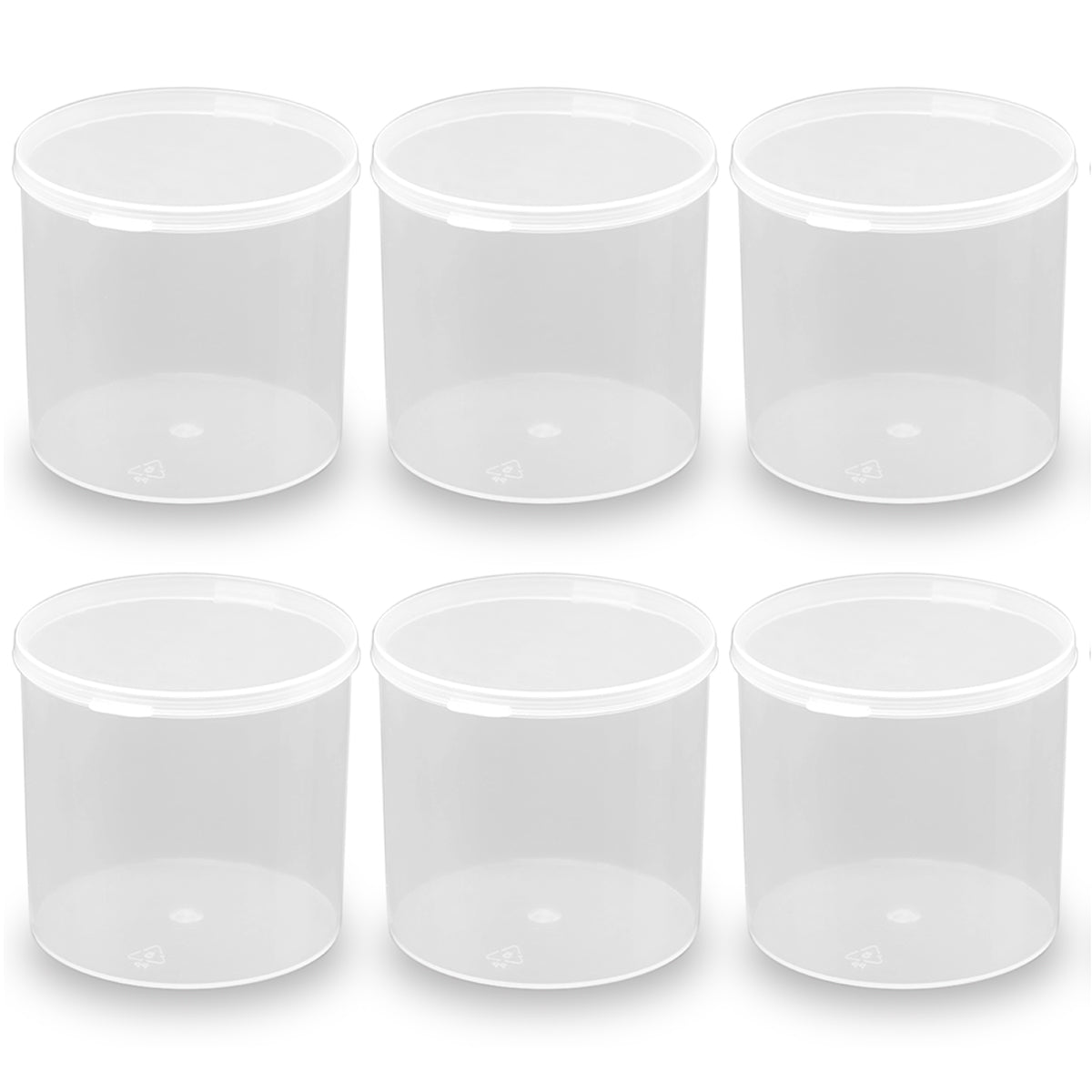 6 Pcs Clear Plastic Round Storage Containers (8.45 oz)