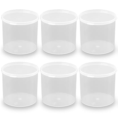 6 Pcs Clear Plastic Round Storage Containers (8.45 oz)