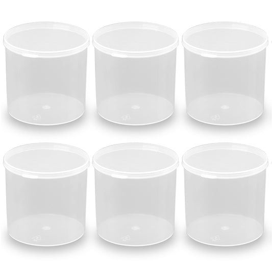 6 Pcs Clear Plastic Round Storage Containers (8.45 oz)