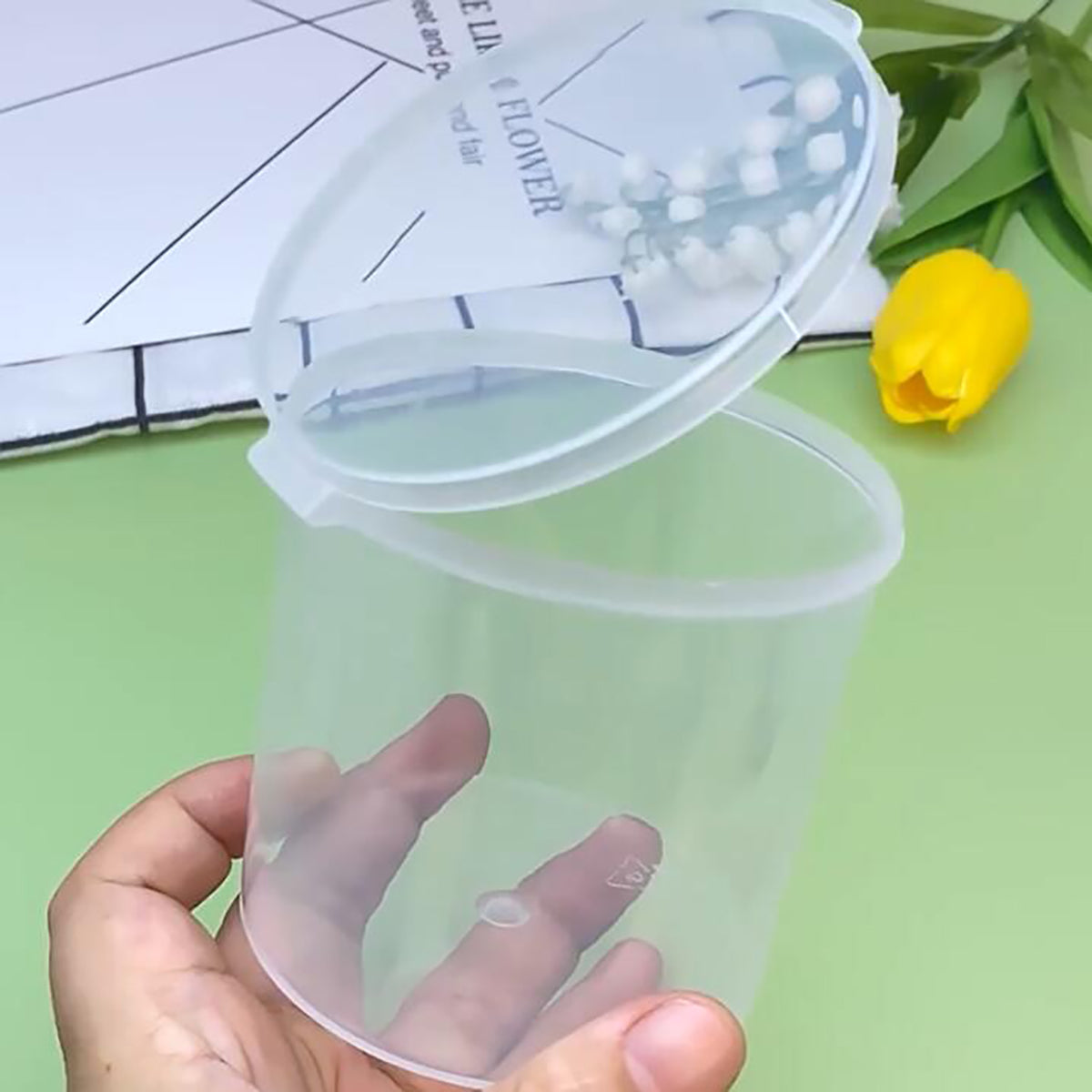 6 Pcs Clear Plastic Round Storage Containers (8.45 oz)