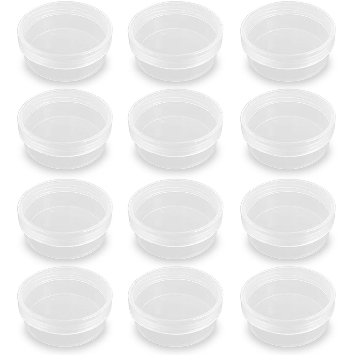 12 Pcs 4.05 oz Round Plastic Containers