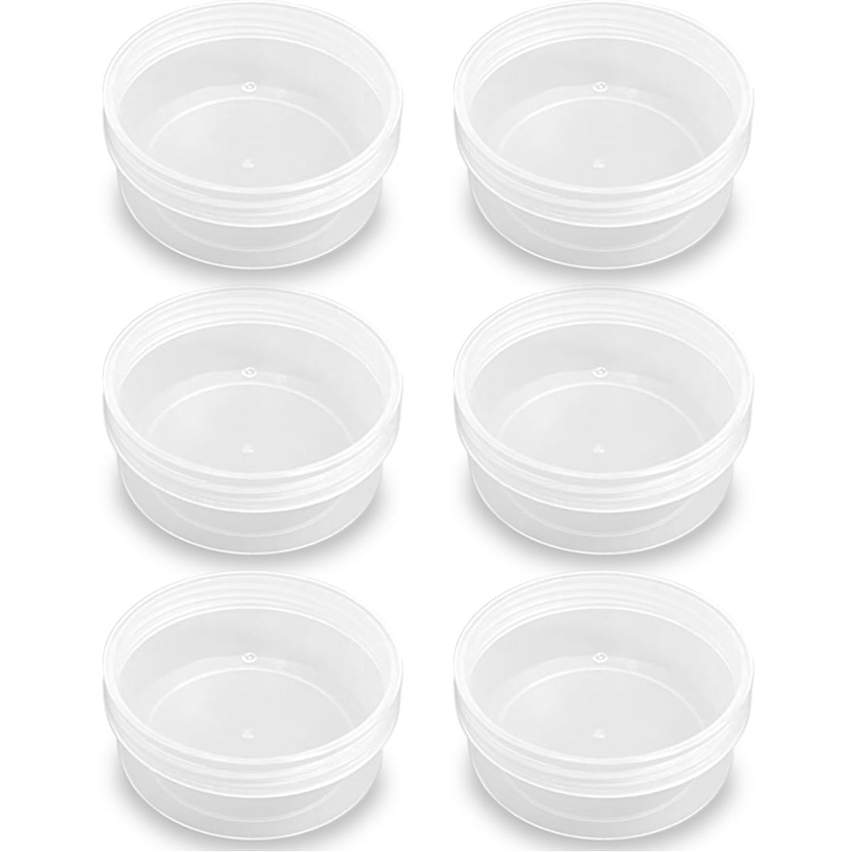 6 Pcs 7.44 oz Clear Plastic Round Storage Jars