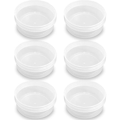 6 Pcs 7.44 oz Clear Plastic Round Storage Jars