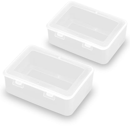 Clear Plastic Storage Containers Box with Lid (5.04x3.5x1.69 inch, 2 Pack)